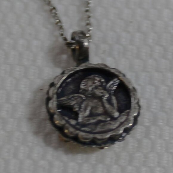 NWT Mariana Guardian Angel Necklace, Silver-Tone w/ Aurora Borealis Stones - Picture 12 of 14